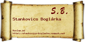 Stankovics Boglárka névjegykártya