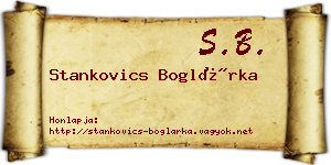 Stankovics Boglárka névjegykártya